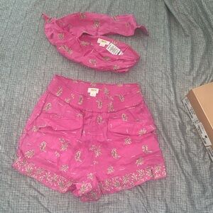 Maeve By Anthropologie Embroidered Linen-Blend Two-Piece Set - Size Small